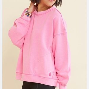Free people pink sweatshirt with pockets size small